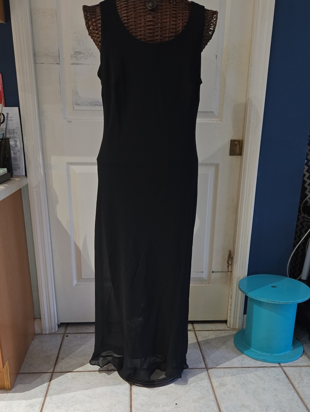 Virgo Black Sleeveless Maxi Dress-Size 16